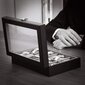 Laikrodžio dėžutė su stikliniu dangteliu Songmics kaina ir informacija | Interjero detalės | pigu.lt