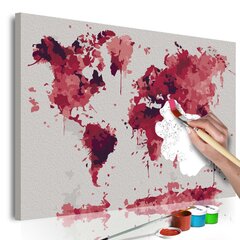 Pasidaryk pats - paveikslas ant drobės - Žemėlapis akvarele 60x40cm kaina ir informacija | Tapyba pagal skaičius | pigu.lt