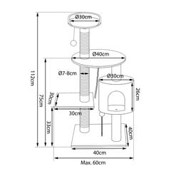 Lionto draskyklė, kreminė, 112 cm kaina ir informacija | Draskyklės | pigu.lt