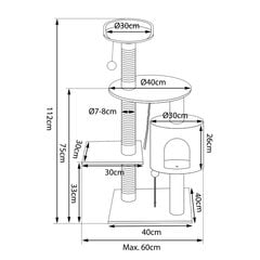 Lionto draskyklė, ruda, 112 cm kaina ir informacija | Draskyklės | pigu.lt