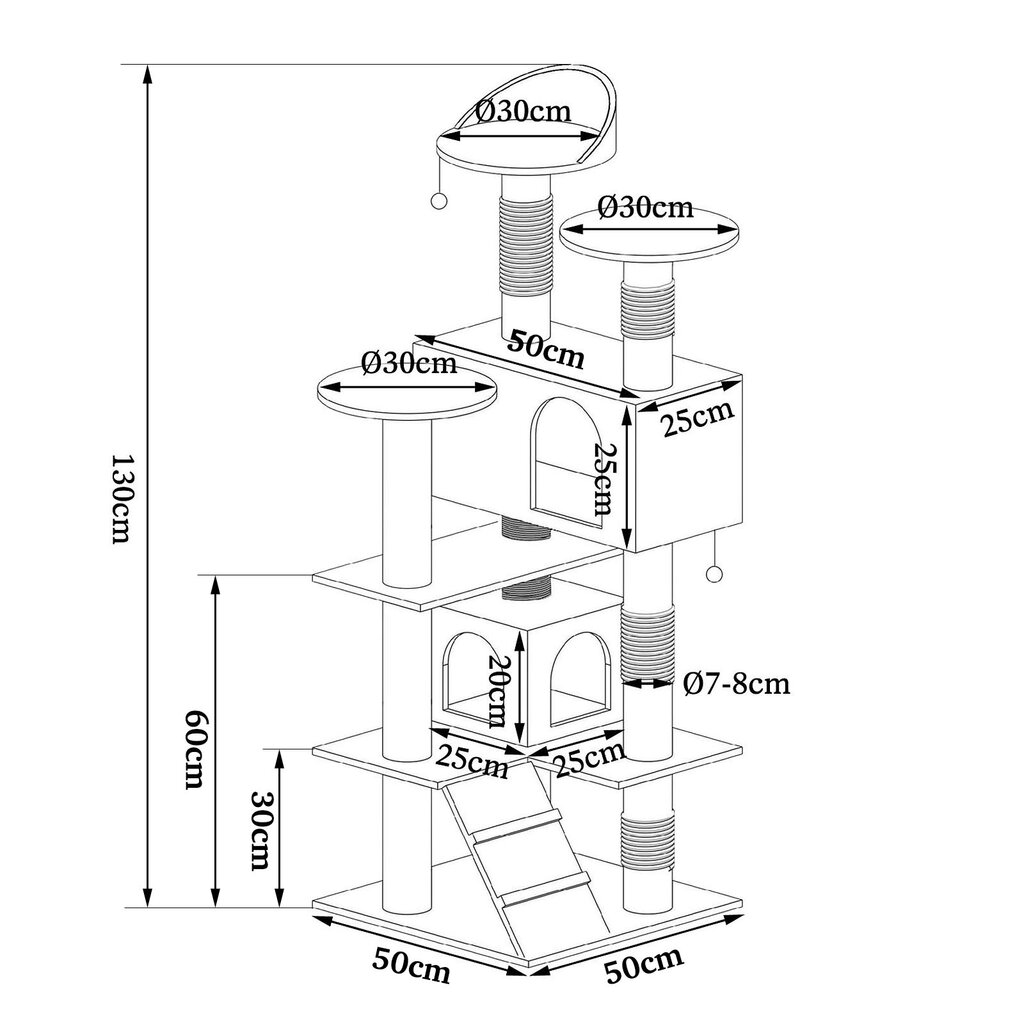 Lionto draskyklė, 130 cm, smėlio kaina ir informacija | Draskyklės | pigu.lt