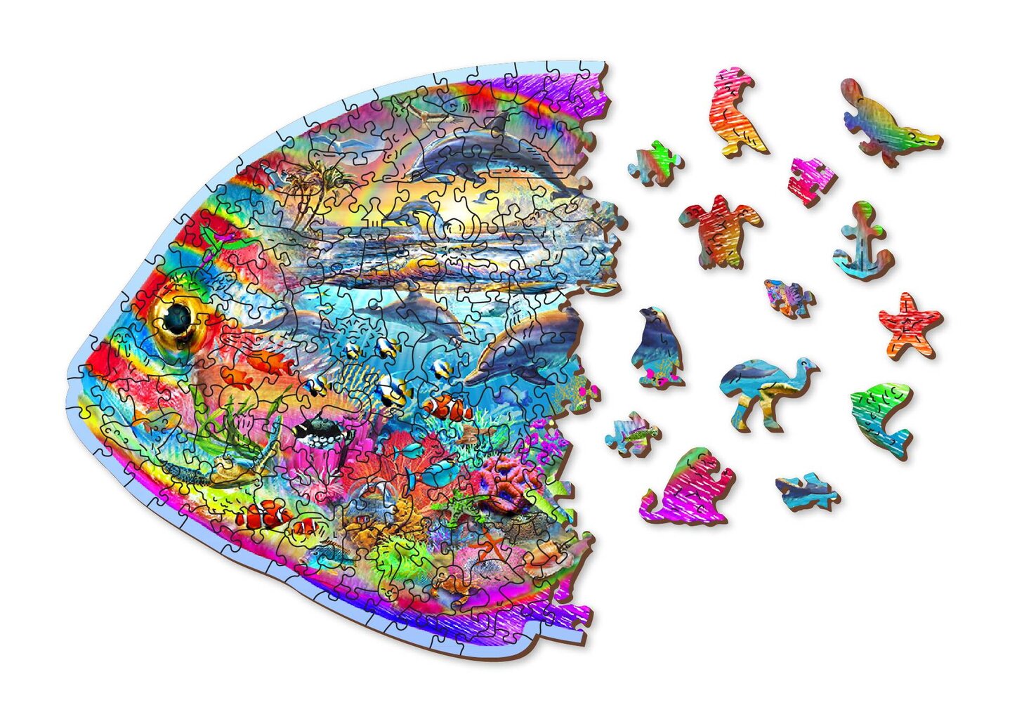 Medinė dėlionė Magiška žuvis, 250 detalių kaina ir informacija | Dėlionės (puzzle) | pigu.lt