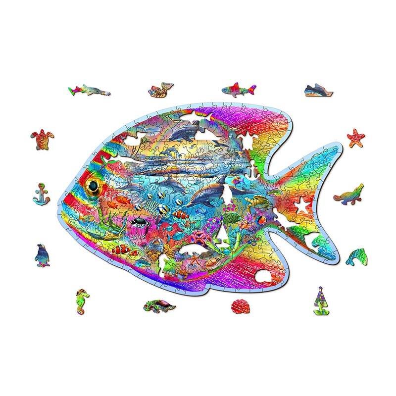 Medinė dėlionė Magiška žuvis, 250 detalių kaina ir informacija | Dėlionės (puzzle) | pigu.lt