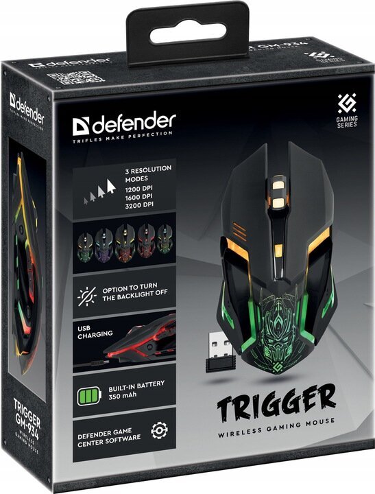Defender Trigger LED kaina ir informacija | Pelės | pigu.lt