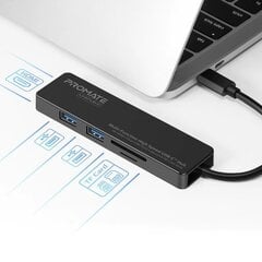 Šakotuvas Promate LinkHub-C USB-C - HDMI, 2 x USB 3.0 kaina ir informacija | Adapteriai, USB šakotuvai | pigu.lt