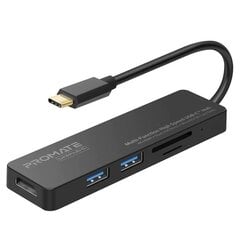 PROMATE LinkHub-C USB-C to HDMI 4K / 2XUSB 3.0 / SD цена и информация | Адаптеры, USB-разветвители | pigu.lt