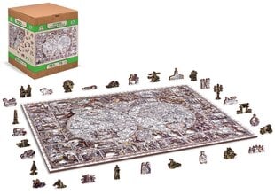 Medinė dėlionė Tyrinėjimų žemėlapis, 750 detalių kaina ir informacija | Dėlionės (puzzle) | pigu.lt