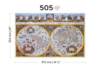 Medinė dėlionė Nova Terrarum žemėlapis, 505 detalių kaina ir informacija | Dėlionės (puzzle) | pigu.lt