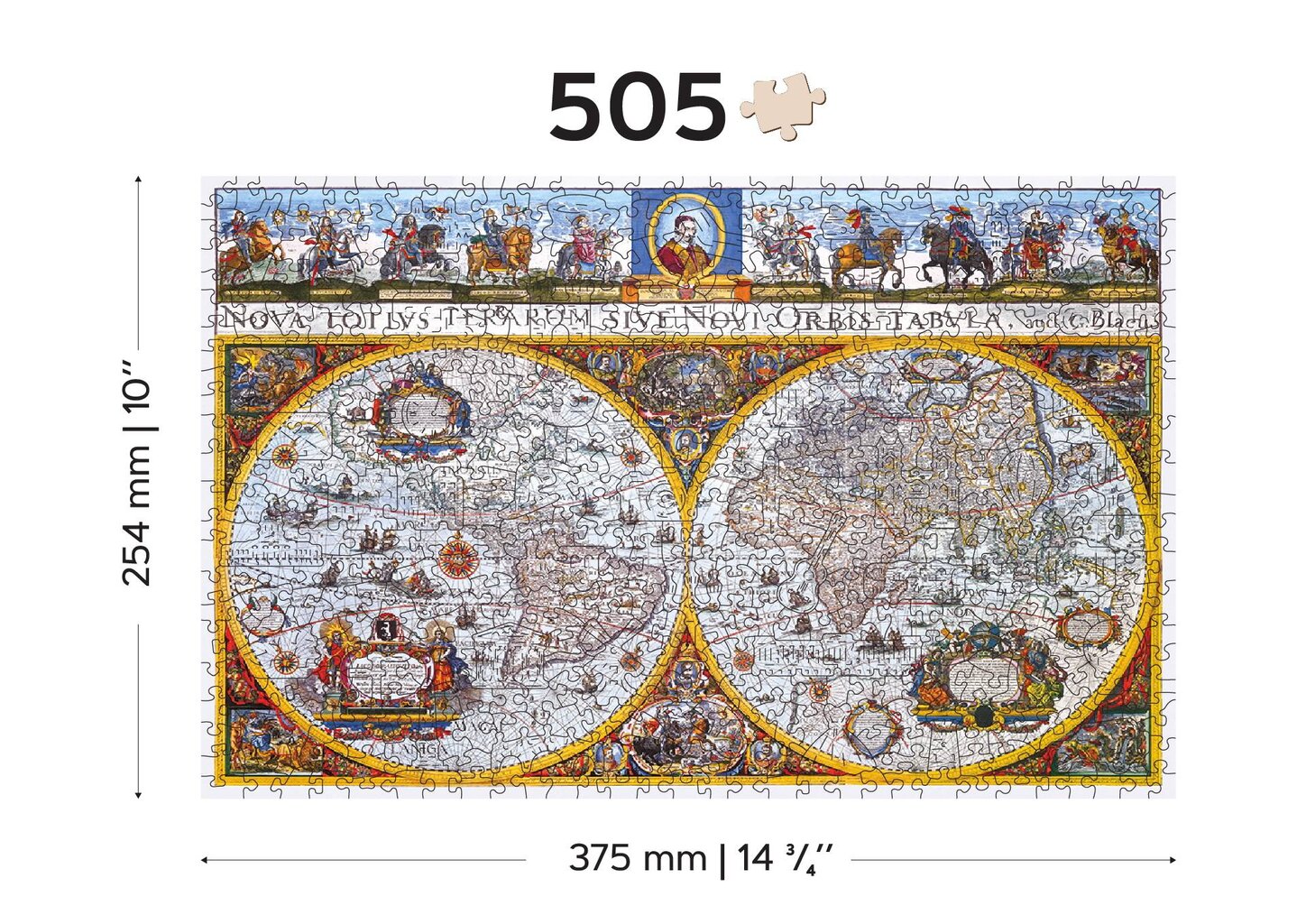 Medinė dėlionė Nova Terrarum žemėlapis, 750 detalių kaina ir informacija | Dėlionės (puzzle) | pigu.lt