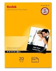 Fotopopierius Kodak Premium White Gloss, 20 vnt. kaina ir informacija | Sąsiuviniai ir popieriaus prekės | pigu.lt