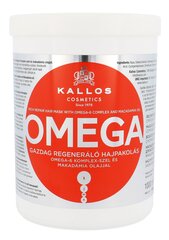 Atkuriamoji plaukų kaukė su Omega-6 kompleksu ir makadamijų aliejumi Kallos Omega, 1000 ml kaina ir informacija | Priemonės plaukų stiprinimui | pigu.lt