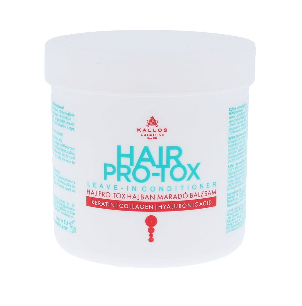 Atkuriamasis kondicionierius sausiems plaukams Kallos Hair PRO-TOX Leave-In 250 ml kaina ir informacija | Balzamai, kondicionieriai | pigu.lt