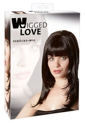 Женский парик Wigged Love, черный цена и информация | Карнавальные костюмы | pigu.lt