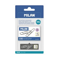 Скрепки Milan, 100 шт. цена и информация | Kanceliarinės prekės | pigu.lt