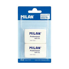 Ластик Milan Professional Soft 412, 2 шт. цена и информация | Канцелярские товары | pigu.lt