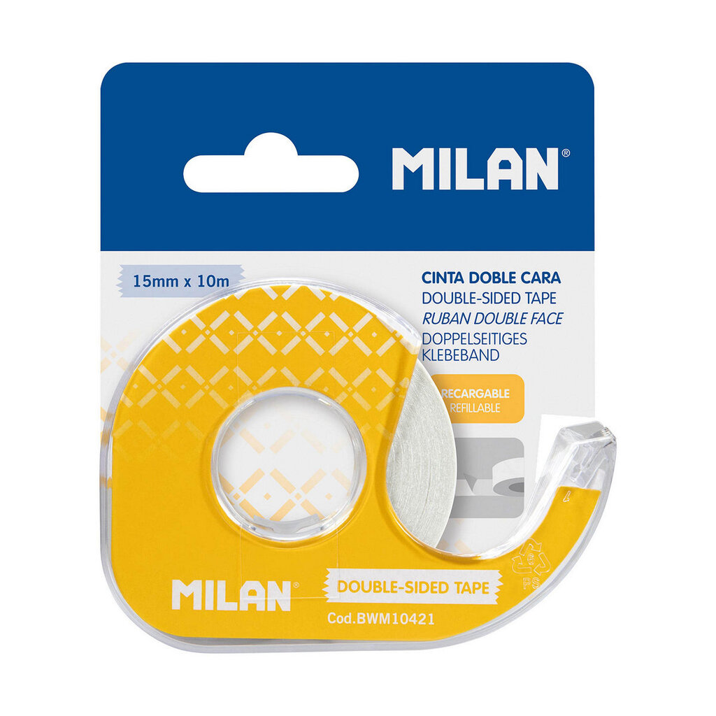 Lipni juosta Milan, 10 m, geltona, PVC цена и информация | Kanceliarinės prekės | pigu.lt