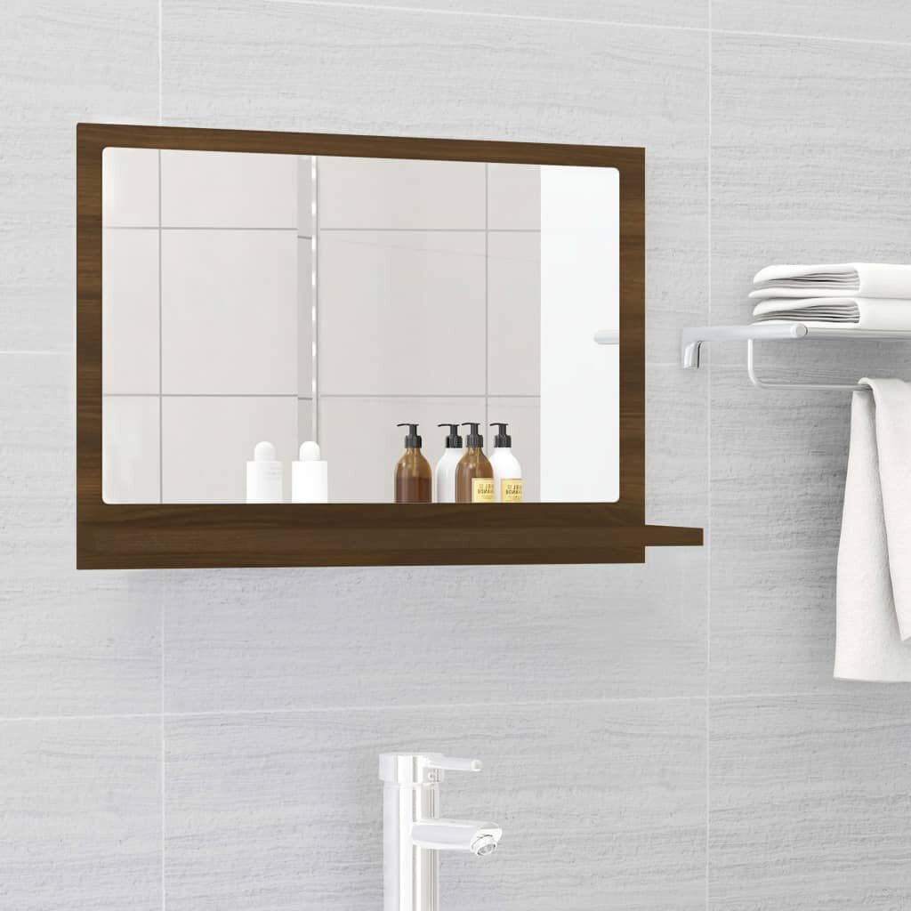 Vonios veidrodis, rudas kaina ir informacija | Spintelės prie lovos | pigu.lt
