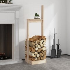 Malkų laikiklis, 33,5x30x110cm, pušies medienos masyvas kaina ir informacija | Priedai šildymo įrangai | pigu.lt