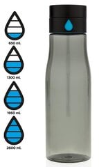 Gertuvė XD XCLUSIVE, 600ml, fiksuojanti išgerto vandens kiekį, permatomas juodos sp. tritano plastikas kaina ir informacija | Gertuvės | pigu.lt