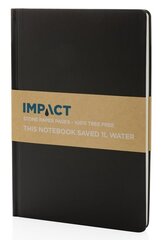 Блокнот IMPACT, XD COLLECTION, А5, 64 листа, 58 г/м², линованная бумага, каменная пыль, твердая черная обложка цена и информация | Тетради и бумажные товары | pigu.lt