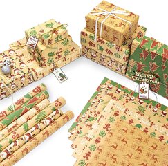 Подарочная упаковочная бумага (41 x 235 см, 6 листов) цена и информация | Товары для упаковки подарков | pigu.lt