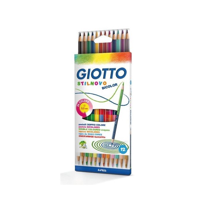 Spalvoti pieštukai Fila Giotto Stilnovo, 12 vnt., dvipusiai, 256900 цена и информация | Piešimo, tapybos, lipdymo reikmenys | pigu.lt