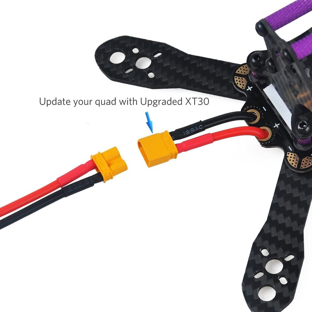 3 poros XT30 jungtis, Lipo baterijos jungtys, su silikoniniu kabeliu 100mm 16AWG RC Lipo FPV Drone kaina ir informacija | Išmanioji technika ir priedai | pigu.lt