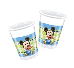 Vienkartiniai plastikiniai puodeliai "Mickey Baby", 200 ml, 8 vnt 84346 kaina ir informacija | Vienkartiniai indai šventėms | pigu.lt