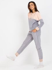 hellrosa damen-pyjama aus velours mit patches, grau цена и информация | Женские пижамы, ночнушки | pigu.lt