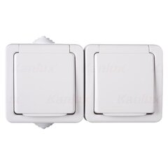 Kanlux Tekno white - розетка с двойным заземлением и защитой контактов N/T IP54 33497 цена и информация | Выключатели, розетки | pigu.lt