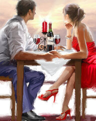 Tapyba pagal skaičius 40x50 cm Romantic Dinner kaina ir informacija | Tapyba pagal skaičius | pigu.lt