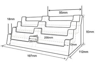 Vizitinių kortelių laikiklis, 8 skyriai, 1 vnt. kaina ir informacija | Kanceliarinės prekės | pigu.lt