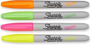 Flomasteriai Sharpie Fine Neon, 4 vnt цена и информация | Принадлежности для рисования, лепки | pigu.lt