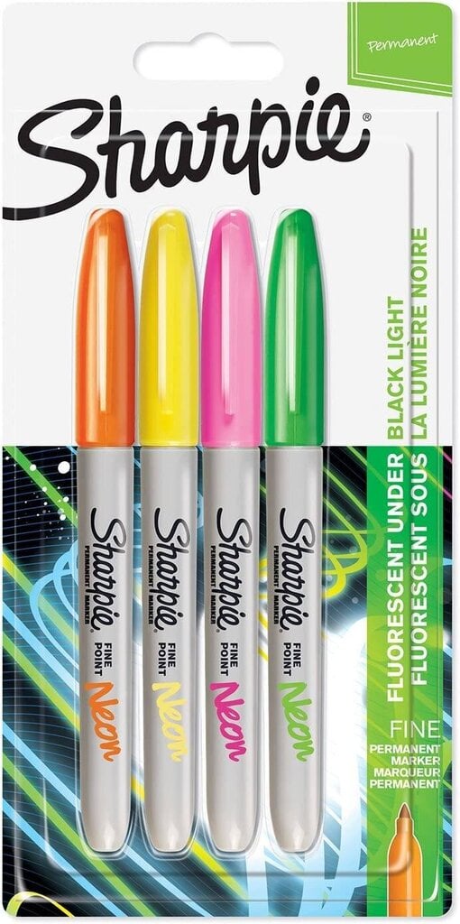 Flomasteriai Sharpie Fine Neon, 4 vnt цена и информация | Piešimo, tapybos, lipdymo reikmenys | pigu.lt
