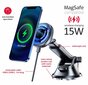 Swissten Magnetic Car Holder with Wireless Charger 15W (MagSafe compatible) kaina ir informacija | Telefono laikikliai | pigu.lt