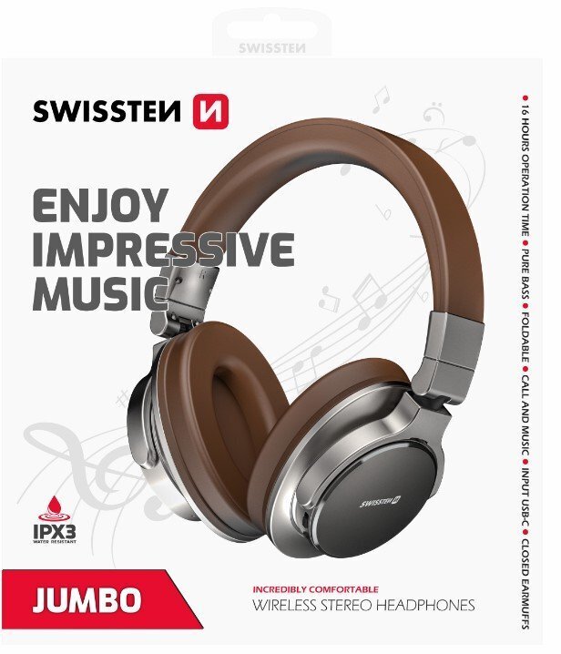 Swissten Jumbo FM / AUX kaina ir informacija | Ausinės | pigu.lt