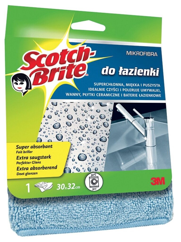 Scotch-Brite mikropluošto šluostė, 300x320mm kaina ir informacija | Valymo reikmenys ir priedai | pigu.lt