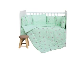 Комплект постельного белья Lorelli Ranforce Friends Green, 135х100 см, из 7 частей цена и информация | Детское постельное бельё | pigu.lt