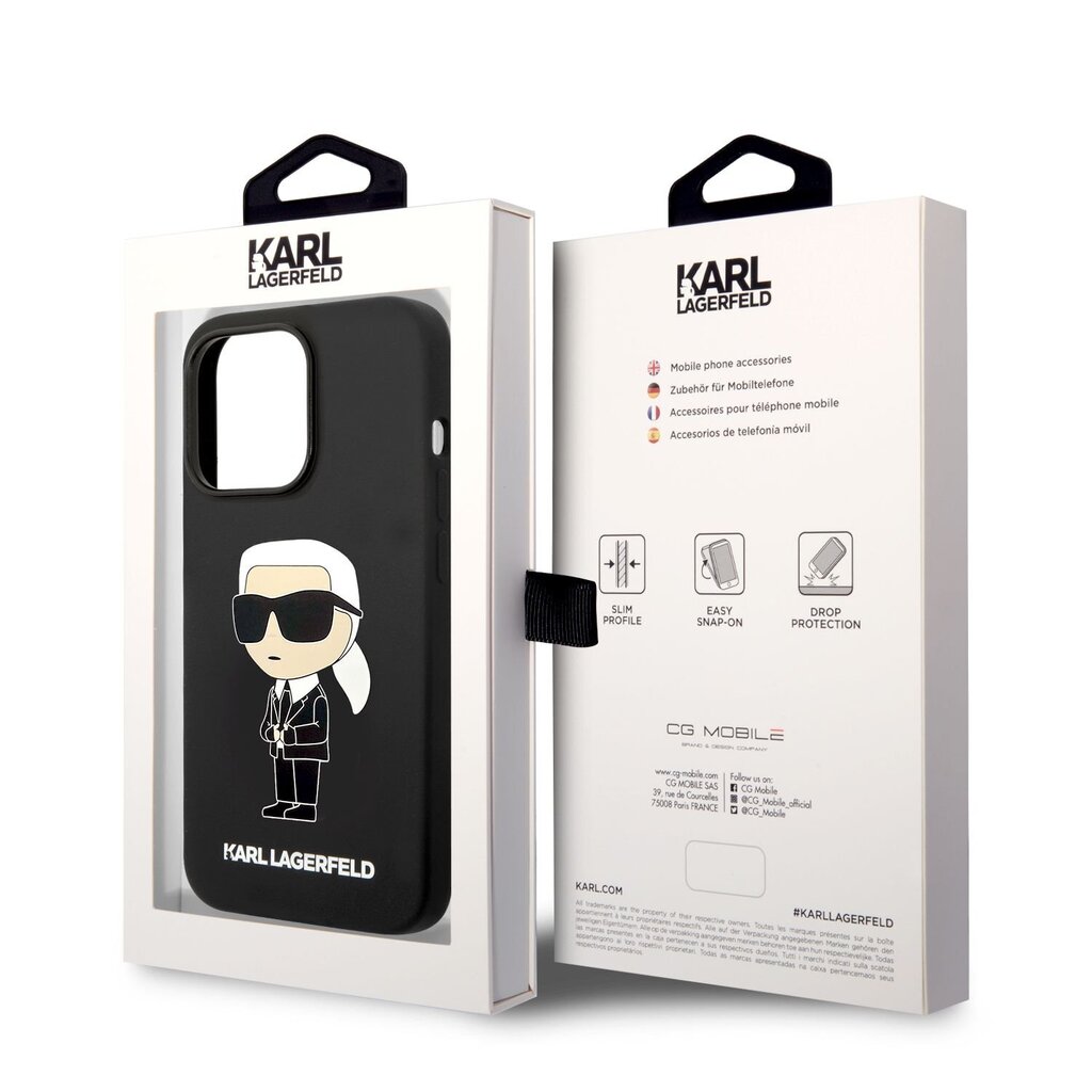 Dėklas Karl Lagerfeld skirtas iPhone 14 Pro Max, juoda kaina ir informacija | Telefono dėklai | pigu.lt