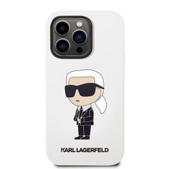 Karl Lagerfeld Liquid Silicone Ikonik NFT iPhone 14 Pro Max White kaina ir informacija | Telefono dėklai | pigu.lt