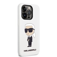 Karl Lagerfeld Liquid Silicone Ikonik NFT iPhone 14 Pro Max White kaina ir informacija | Telefono dėklai | pigu.lt