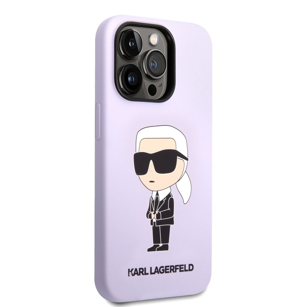 Karl Lagerfeld Liquid Silicone Ikonik NFT Case for iPhone 14 Pro Max Purple  цена | pigu.lt