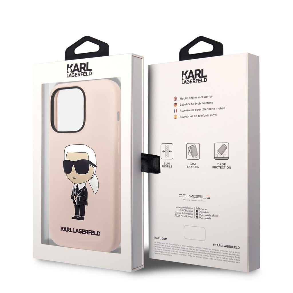 Karl Lagerfeld Liquid Silicone Ikonik NFT iPhone 14 Pro Max Pink kaina ir informacija | Telefono dėklai | pigu.lt