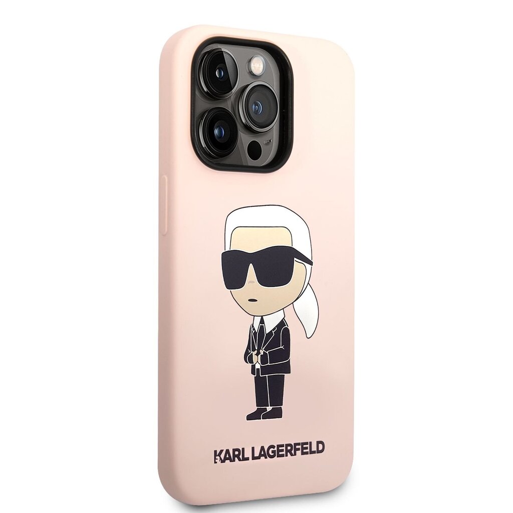 Karl Lagerfeld Liquid Silicone Ikonik NFT iPhone 14 Pro Max Pink kaina ir informacija | Telefono dėklai | pigu.lt