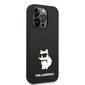 Karl Lagerfeld Liquid Silicone Choupette NFT iPhone 14 Pro Max Black kaina ir informacija | Telefono dėklai | pigu.lt