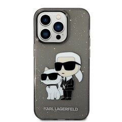 Karl Lagerfeld IML Glitter Karl and Choupette NFT Case for iPhone 14 Pro Max Black цена и информация | Чехлы для телефонов | pigu.lt