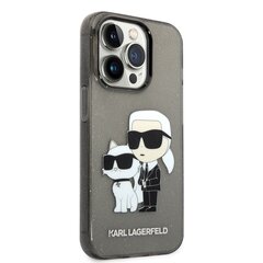 Karl Lagerfeld IML Glitter Karl and Choupette NFT Case for iPhone 14 Pro Max Black цена и информация | Чехлы для телефонов | pigu.lt