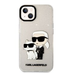 Karl Lagerfeld IML Glitter Karl and Choupette NFT iPhone 13 Transparent kaina ir informacija | Telefono dėklai | pigu.lt