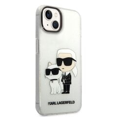 Karl Lagerfeld IML Glitter Karl and Choupette NFT Case for iPhone 14 Transparent цена и информация | Чехлы для телефонов | pigu.lt