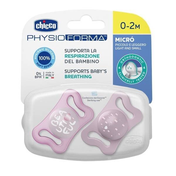 Čiulptukas Chicco PhysioForma Micro, 0-2mėn, 2vnt. цена и информация | Buteliukai kūdikiams ir jų priedai | pigu.lt